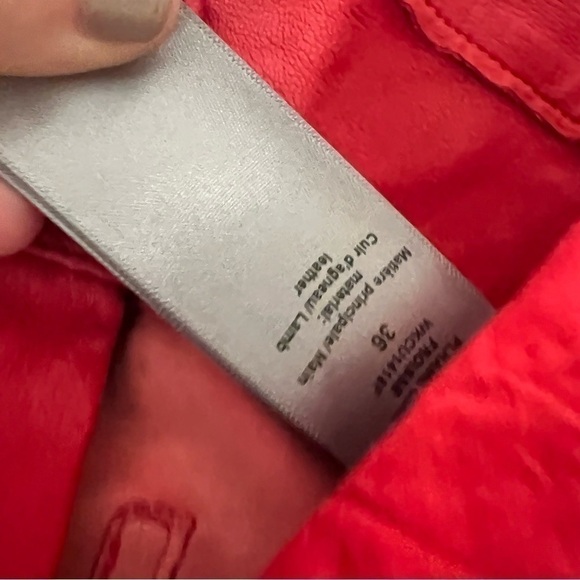 Zadig and Voltaire Phlame Pants Crinkled Leather in Red- Size 36; Like New - Picture 11 of 13